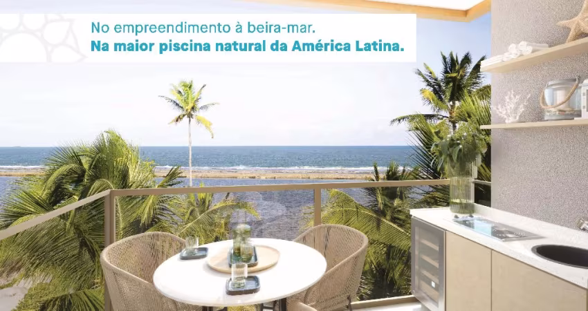 apartamento frente mar pé na areia, 02 quartos, 02 vagas