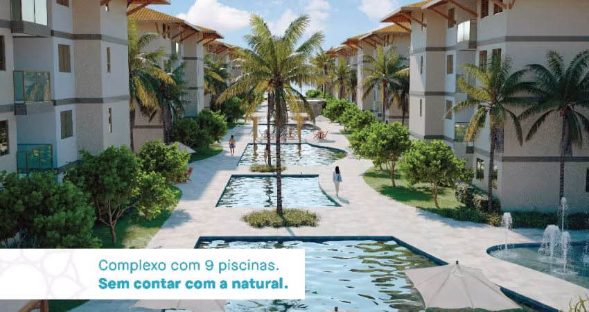Apartamento 02 quartos, 01 suíte, beira mar, muro alto