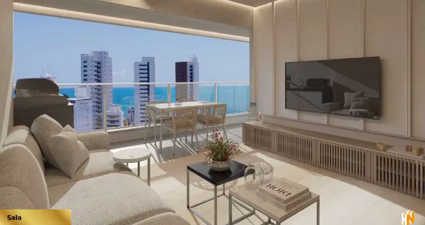 Apartamento vista mar 03 quartos, 84m², 02 vagas em BV