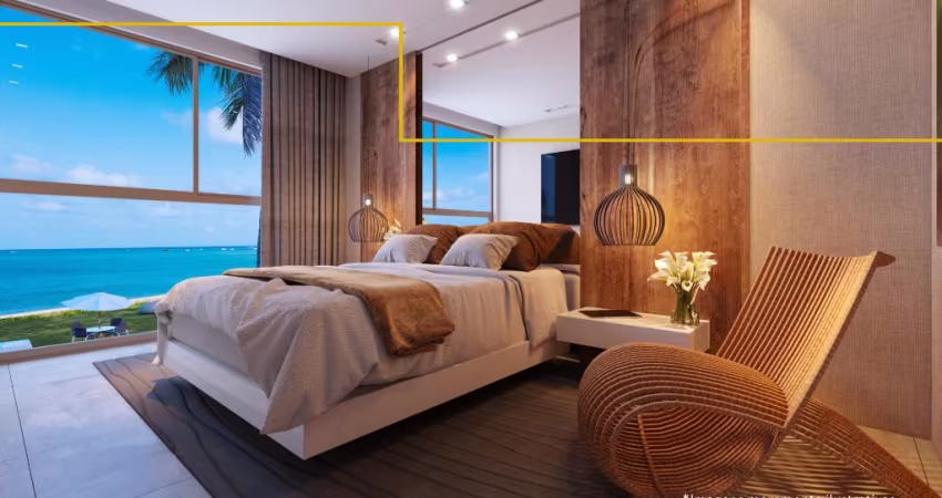 Apartamento para investir, frente mar, pé na areia em serrambi