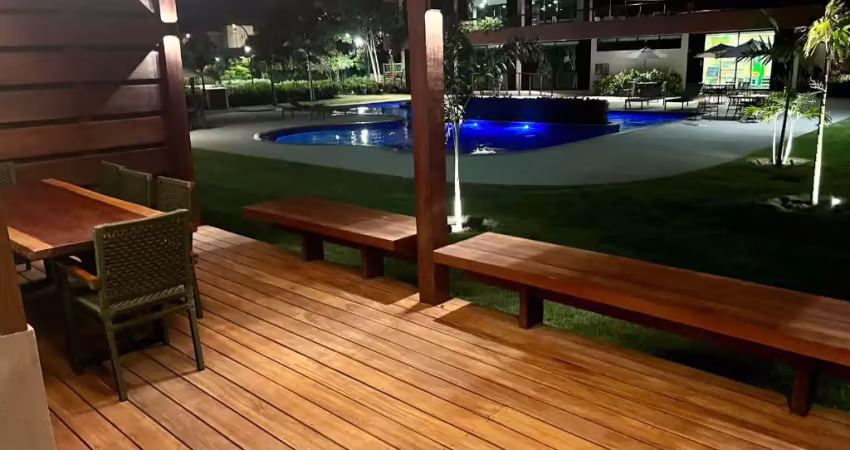 Apt 02 quartos, 84m²,terréo mobiliado pé na areai em carneiros