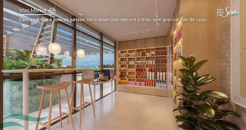Apartamento, 23m² com parcelas á partir de r$ 1.999,00, beira mar de carneiros