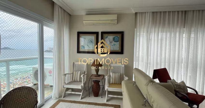 Apartamento Frente para o Mar com Varanda Praia de Pitangueiras Guarujá SP
