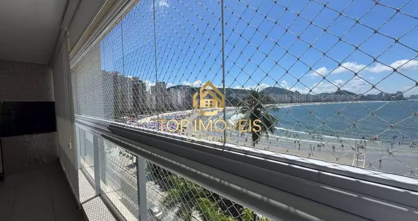 Frente mar total ampla varanda gourmet praia das astúrias - guarujá