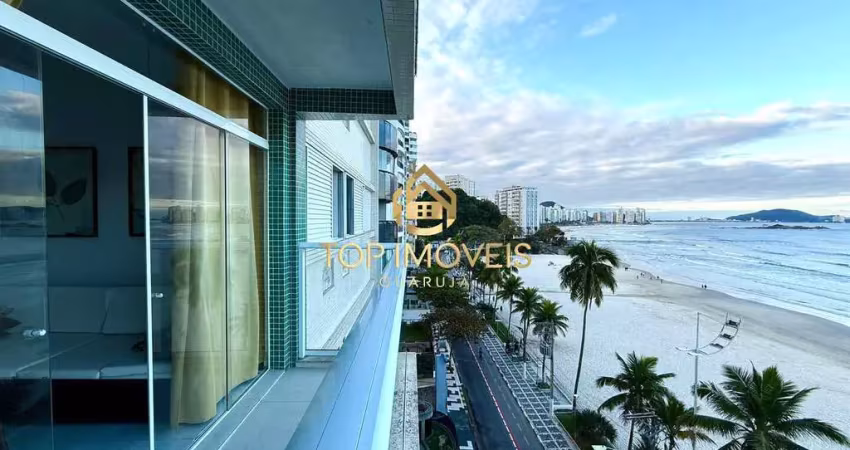 Apartamento frente mar com 3 dorms na praia das asturias guarujá sp