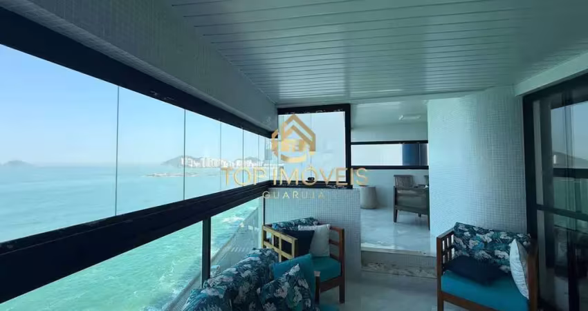 Apartamento frente mar total, com 3 suítes no morro do maluf - guarujá.