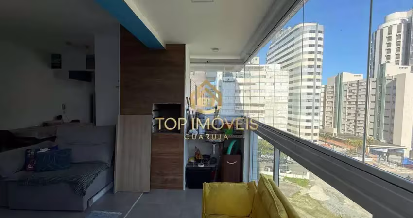 Apartamento à beira-mar com varanda gourmet na praia das astúrias, guarujá