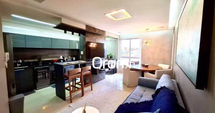 Apartamento mobiliado com 2 dormitórios à venda, 66 m² por r$ 550.000 - setor leste universitário - goiânia/go