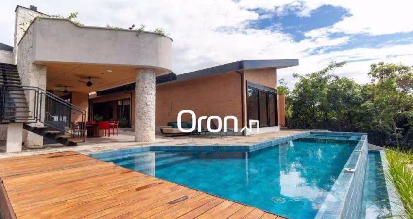 Casa mobiliada com 4 dormitórios à venda, 365 m² por r$ 3.450.000 - condomínio ecológico mansões morumbi - senador canedo/go