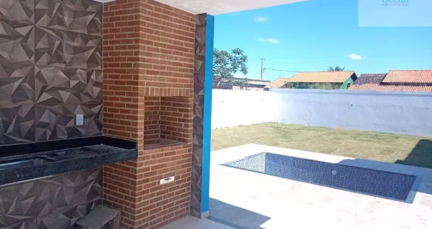 Ocean vende: jardim atlântico, casa, 3 quartos sendo 1 suíte com closet, piscina, área de gourmet.