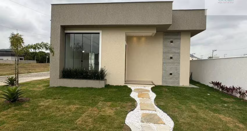Ocean vende:  Maricá, Condomínio, casa 3 quartos(1suíte +closet),  área gourmet, piscina.