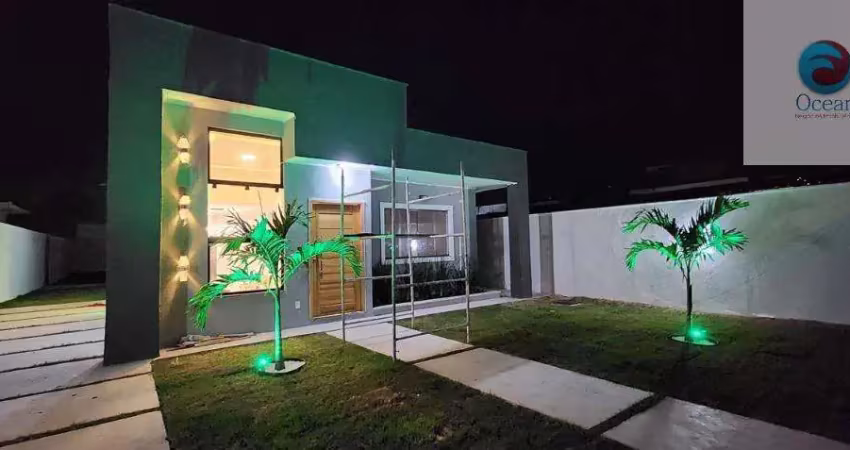 Ocean vende: maricá, itaipuaçu, casa 3 quartos, sendo 1suíte, terreno 480m², ótima localização.