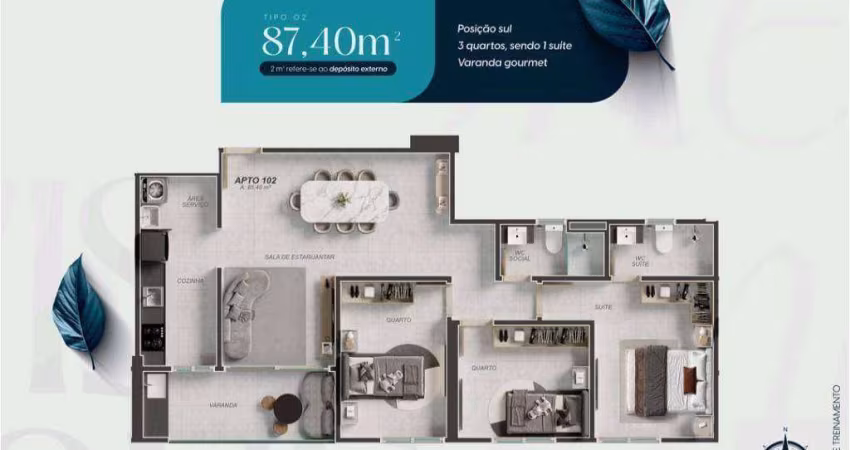 Apartamento com 3 dormitórios à venda, 87 m² por R$ 779.863,11 - Aeroclube - João Pessoa/PB