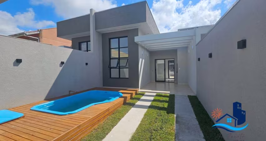 Casa Térrea Nova - 3 quartos sendo 1 suíte á 150 m do Mar