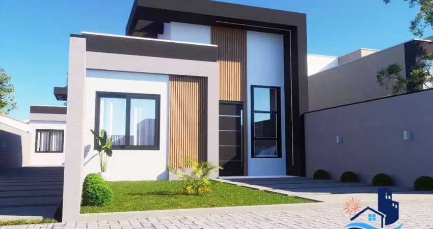 Casas novas balneário riviera 2 quartos sendo 1 suíte.