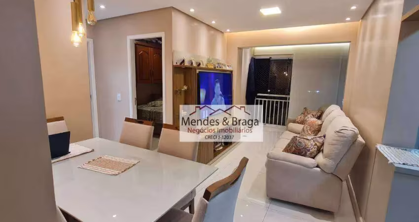Apartamento com 2 dormitórios à venda, 62 m² por r$ 545.000,00 - vila augusta - guarulhos/sp