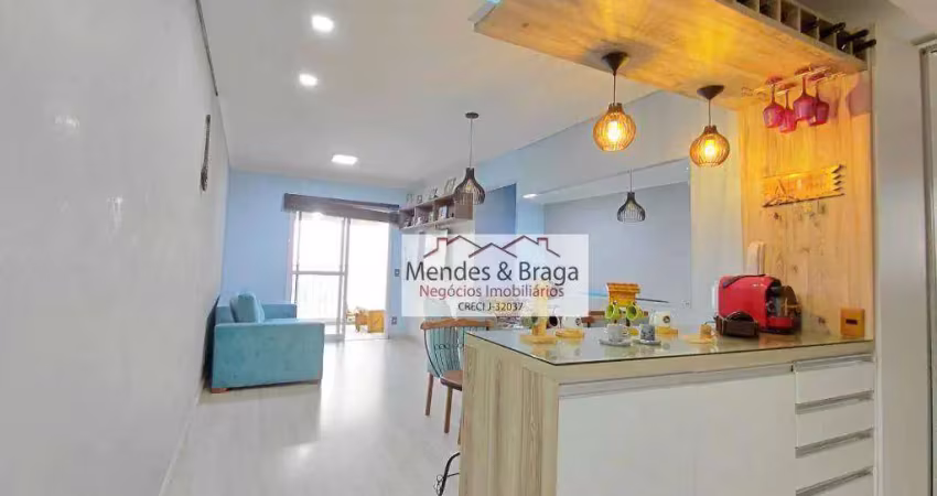Apartamento com 3 dormitórios, 75 m² - venda por r$ 750.000,00 ou aluguel por r$ 4.486,31/mês - vila augusta - guarulhos/sp