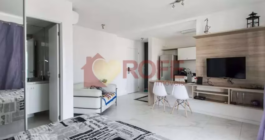 Apartamento de 48 m² para locação no brooklin. com 1 dormitório e 1 vaga. totalmente mobiliado.