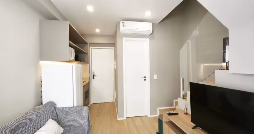 Apto duplex mobiliado, 44m2, 1 dorm, 1 banheiro na alameda frança,sp