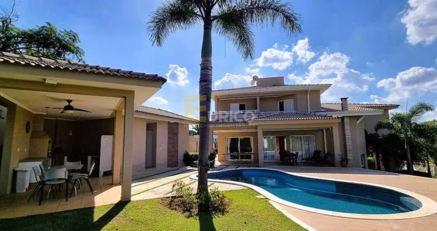 Casa de alto padrão para locação com mobilia completa, são 4 quartos (duas suítes), piscina, quintal no Condomínio Terras de Santa Teresa.