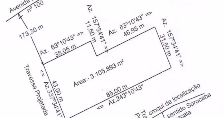 Área à venda, 3105 m² por r$ 1.500.000 - iporanga eden - sorocaba/sp