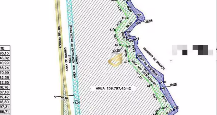 Terreno à venda, 159798 m² por r$ 32.000.000,00 - morretes - tijucas/sc