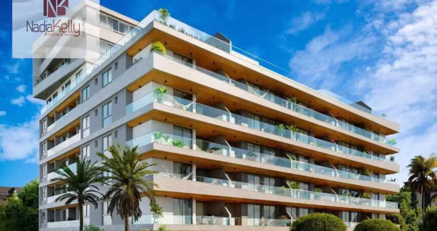 Apartamento beira mar com 3 dormitórios à venda, 74 m² por r$ 840.660 - poço - cabedelo/pb