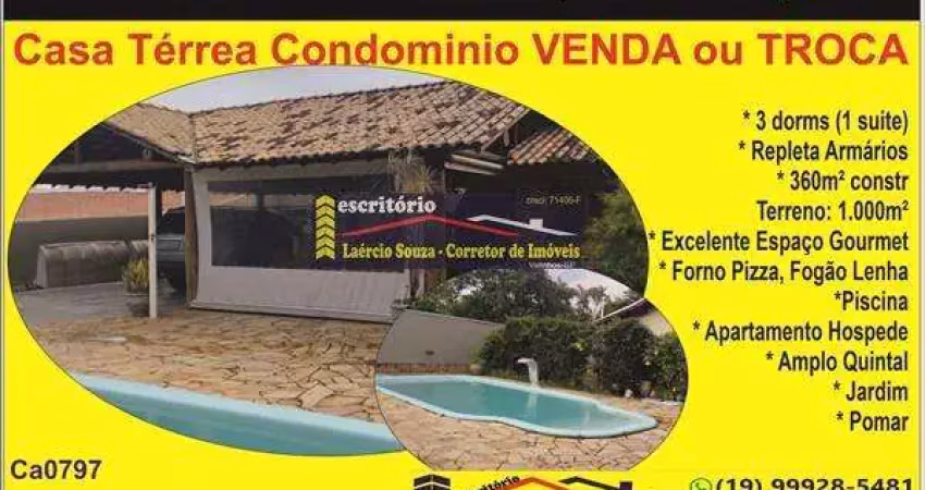 Casa condominio venda em valinhos sp, r$ 1.500.000 aceita até r$ 1.200.000 em imóveis na região metropolitana campinas