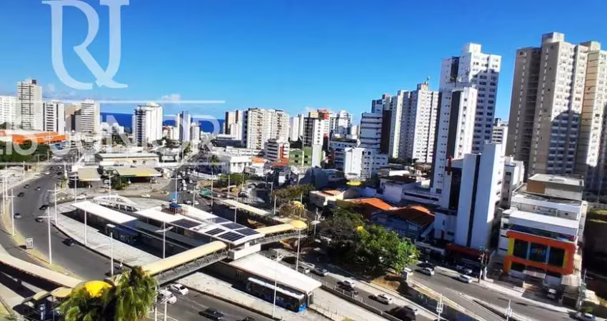 Vista mar,  77 m², com 2 varandas  e infraestrutura.