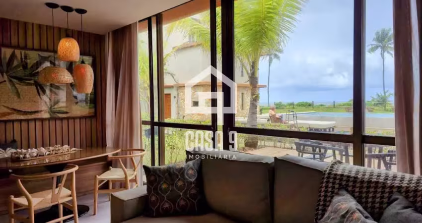 Apartamento térreo duplex mobiliado frente mar com 2 suites no alphaville guarajuba bahia