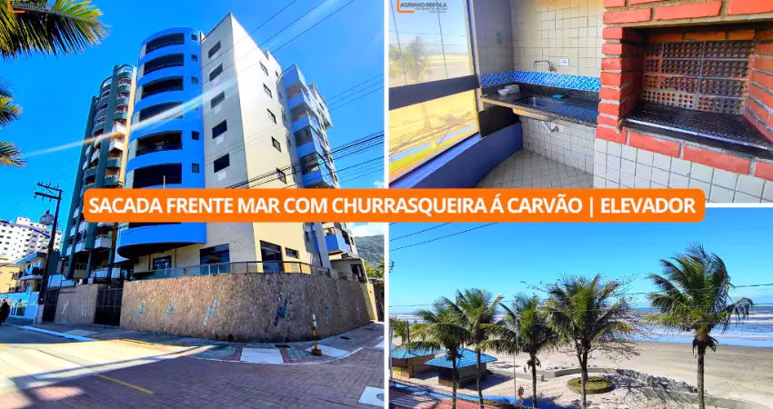 Apartamento frente ao  mar com churrasqueira uma bela na sacada