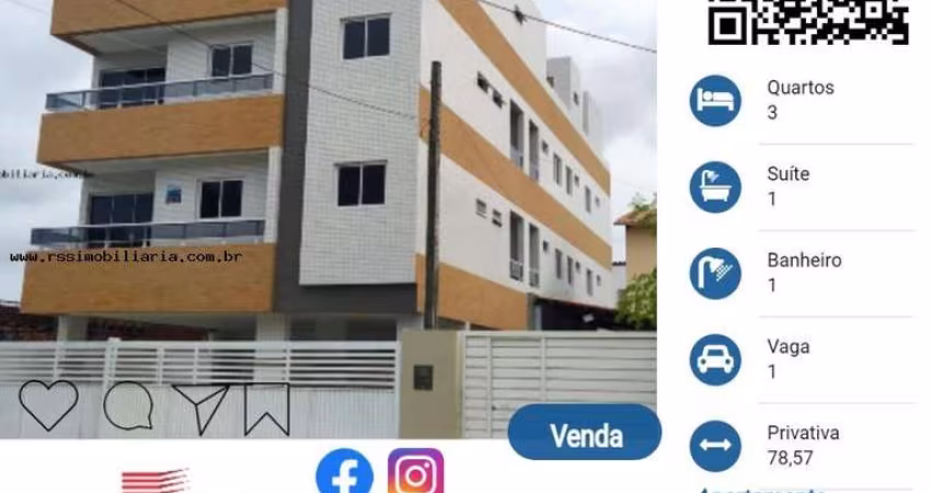 Apartamento para venda no Portal do Sol - João Pessoa 3 qtos