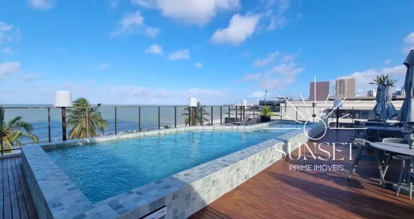 Frente mar, pé na areia, pronto pra morar! apartamento garden, terraço com piscina, à venda no jardim oceania, joão pessoa - paraíba.