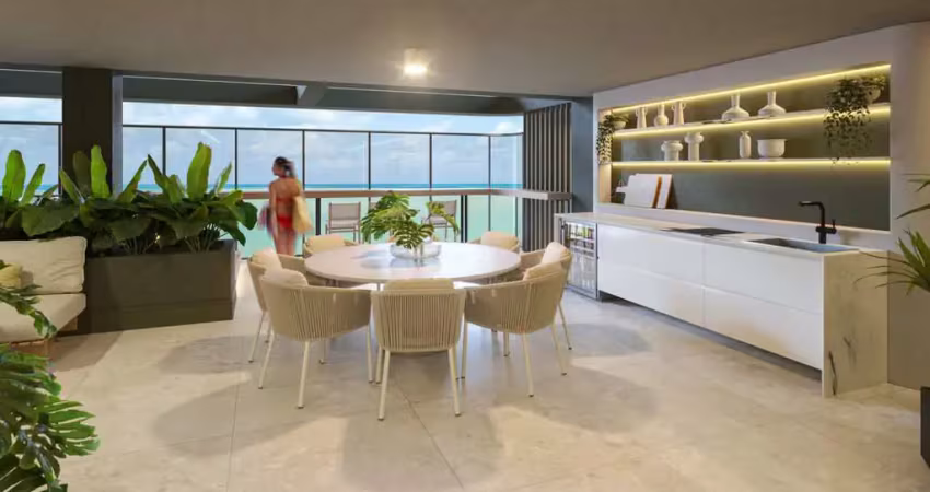 Alto padrão e exclusividade frente mar. apartamento 3 suítes à venda em camboinha, cabedelo, paraíba. entrega:2027