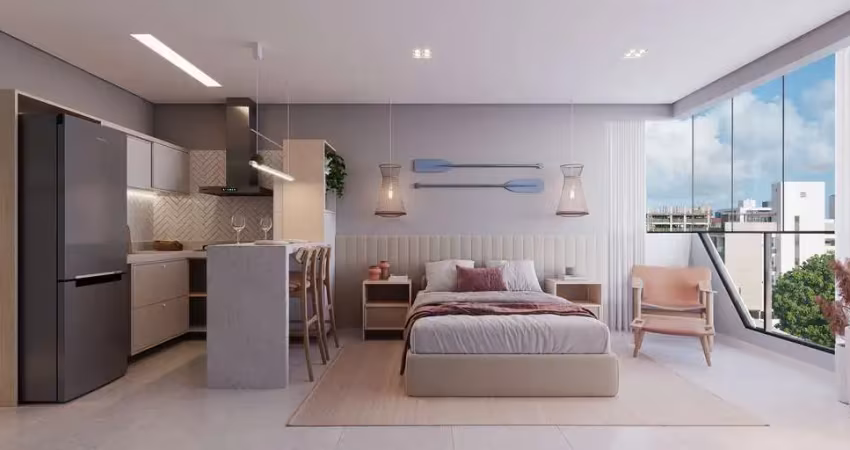 Apartamento studio / flat novo e pronto pra morar à venda em intermares - cabedelo - paraíba.