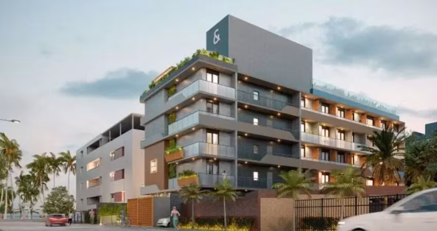 A 50 metros do mar. apartamento garden / flat mobiliado, pronto para uso, à venda em cabo branco em joão pessoa - pb.