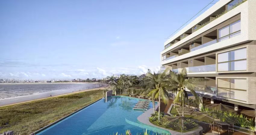 Frente mar, pé na areia e pronto pra morar. apartamento 2 suítes à venda em ponta de campina, cabedelo - paraíba. vivere home resort