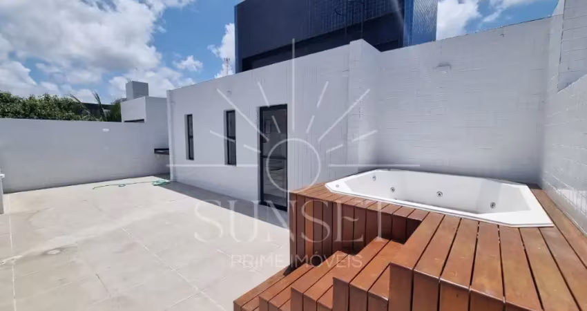 Jacuzzi + terraço amplo | cobertura duplex espetacular | 3 quartos | altiplano cabo branco joão pess