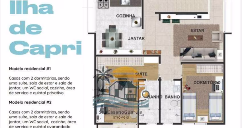 Casa com 2 dormitórios à venda, 92 m² por R$ 489.900,00 - Jardim Las Palmas - Guarujá/SP