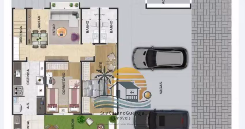 Casa com 2 dormitórios à venda, 135 m² por r$ 510.000,00 - jardim las palmas - guarujá/sp