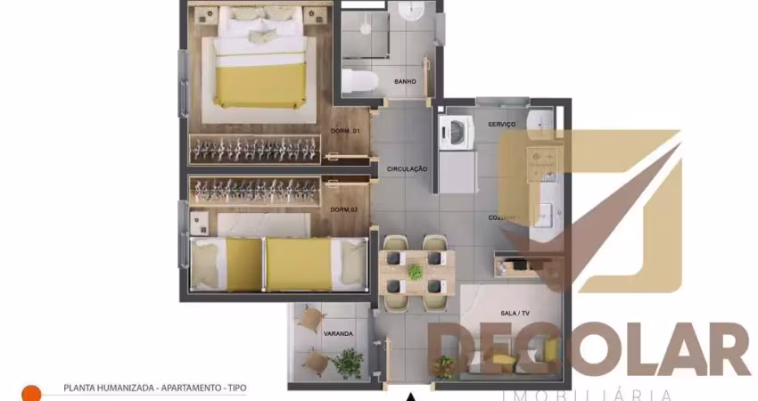 Apartamento para venda em campinas, jardim do lago continuação, 2 dormitórios, 1 suíte, 2 banheiros, 1 vaga