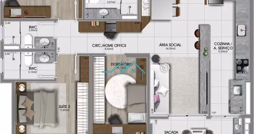 Apartamento à venda em Florianópolis, Canto, com 3 quartos, com 111.02 m², Premiatto Residencial