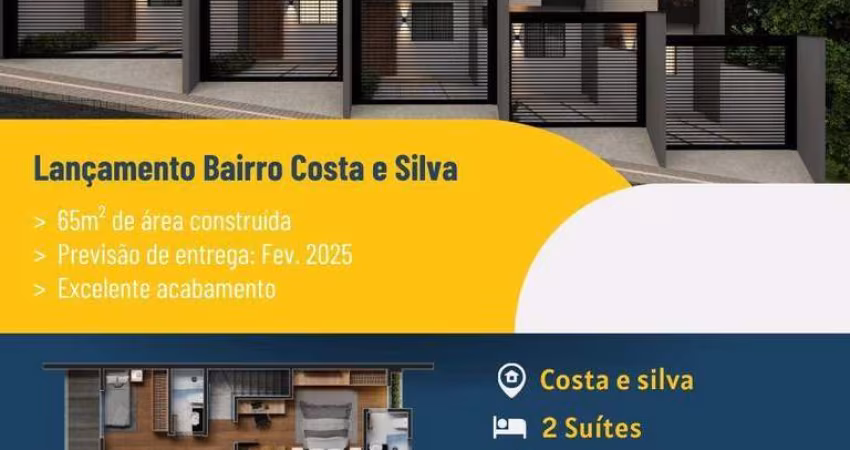 Casa com 2 dormitórios à venda, 65 m² por R$ 365.000,00 - Costa e Silva - Joinville/SC