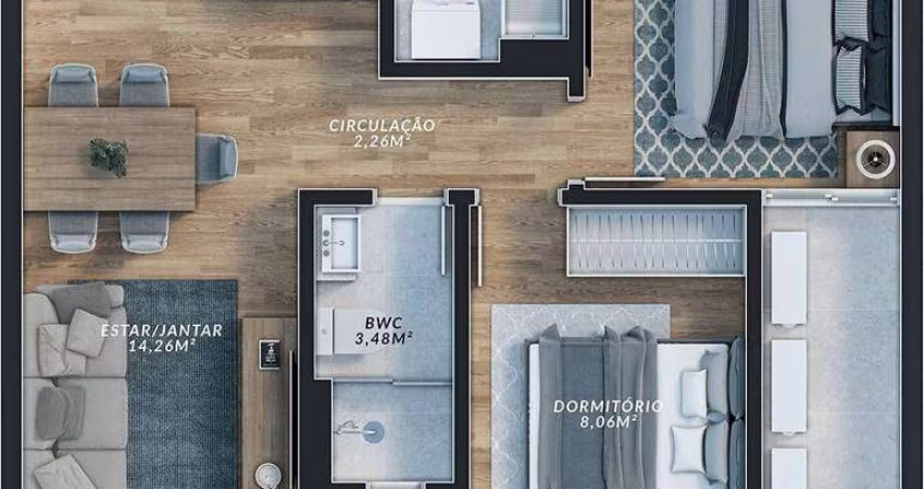Apartamento com 2 dormitórios à venda, 53 m² por R$ 565.877,68 - Anita Garibaldi - Joinville/SC