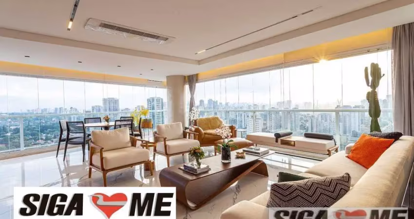 Apartamento charmoso com 4 suítes e 3 vagas, 220m² - campo belo