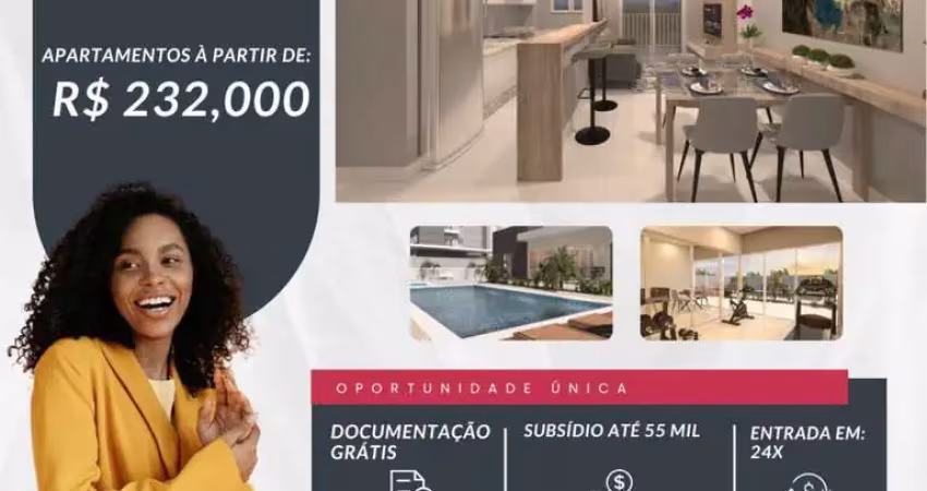 Apartamento à venda em marília-sp, no bairro palmital: 2 quartos, sala, banheiro, garagem - 50m² de área. confira!