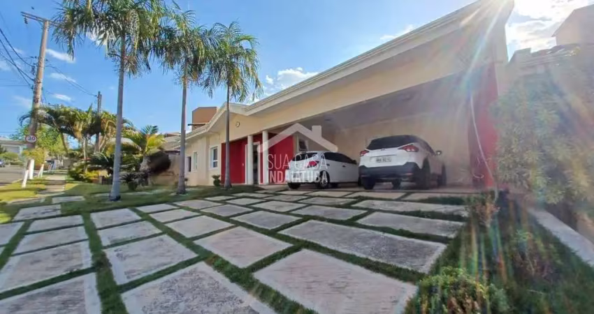 Casa térrea com 4 suítes, escritórios e uma linda área de lazer no residencial villa suíça - indaiatuba