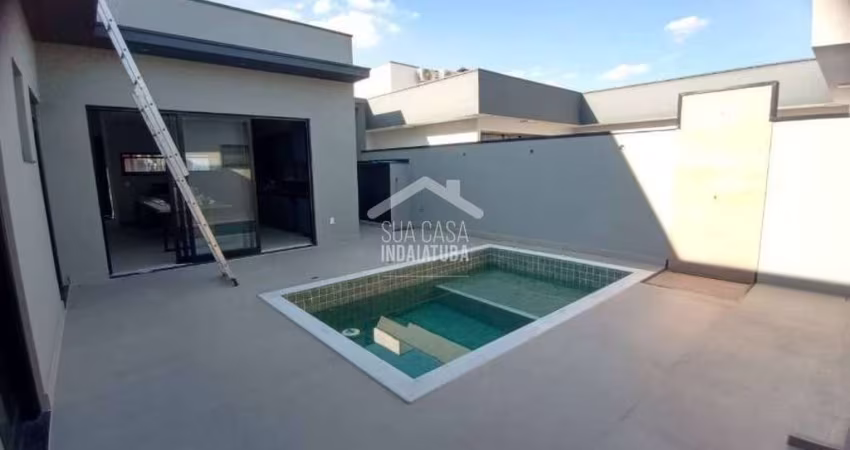 Casa terrea nova com 3 suítes e piscina no condomínio Maria José