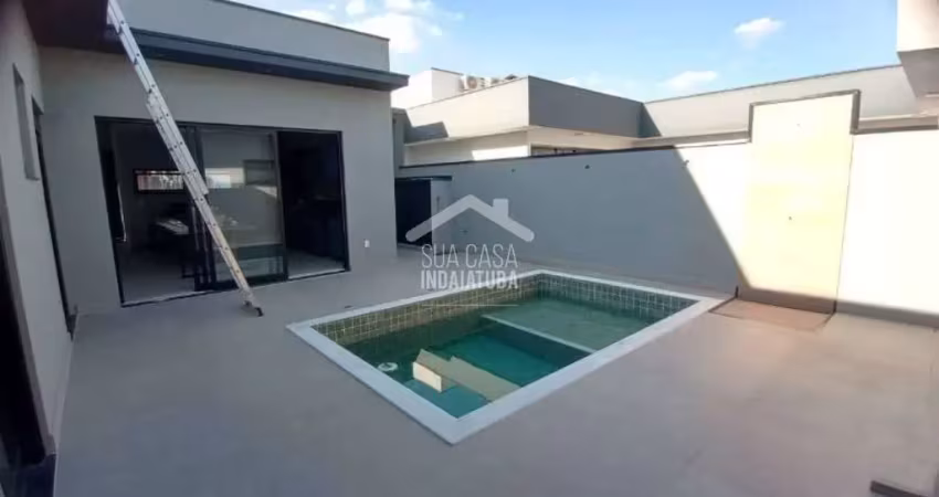 Casa terrea nova com 3 suítes e piscina no condomínio maria josé