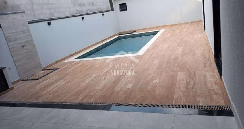Casa térrea com 3 suítes, escritório e piscina no condomínio jardim Piemonte em Indaiatuba/SP